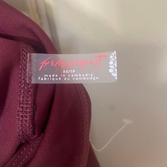 Free people movement back it up jumpsuit oxblood burgundy athletic Extra Small - Picture 5 of 5